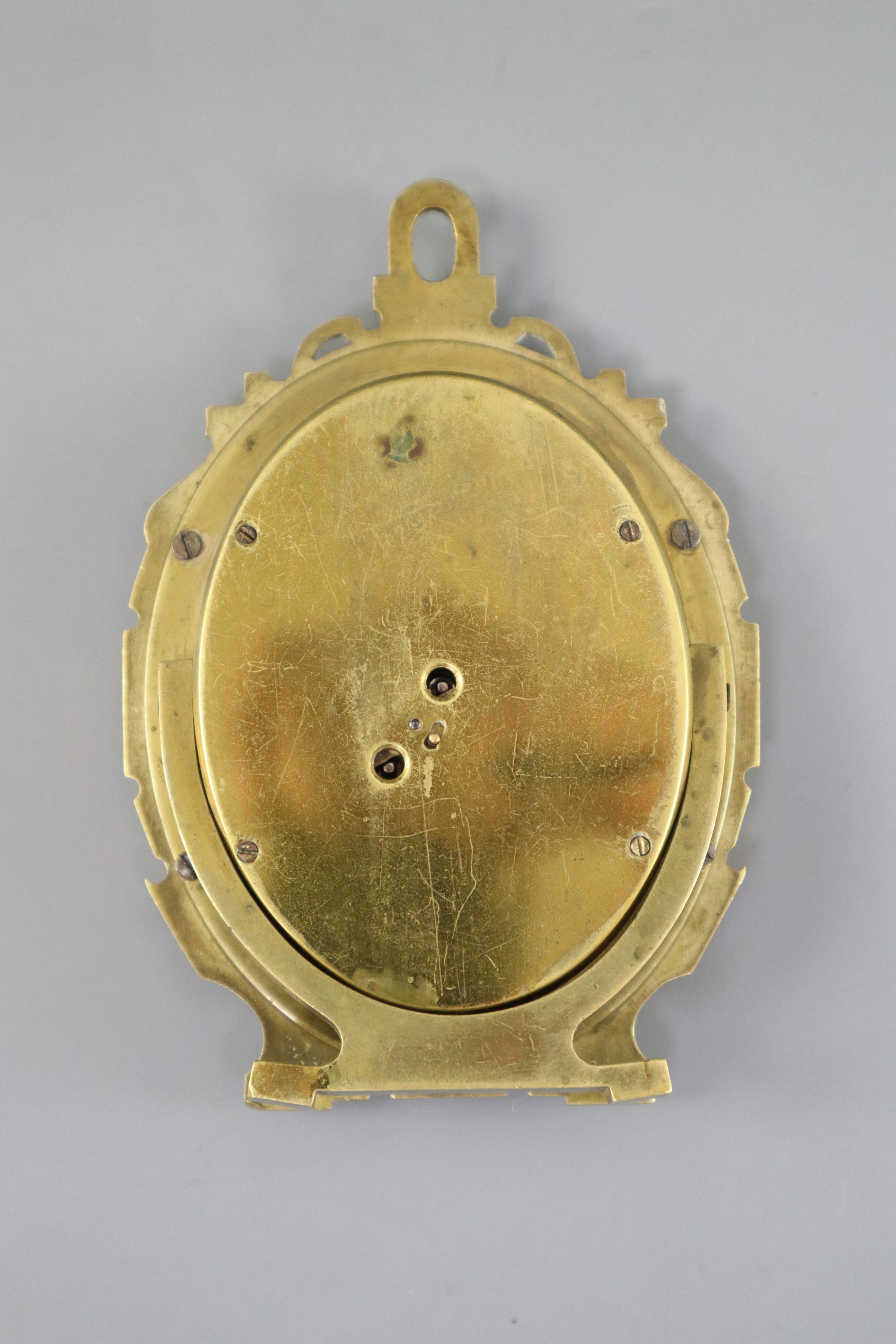 An early Victorian gilt brass strut timepiece, in the manner of Thomas Cole, height 5in.